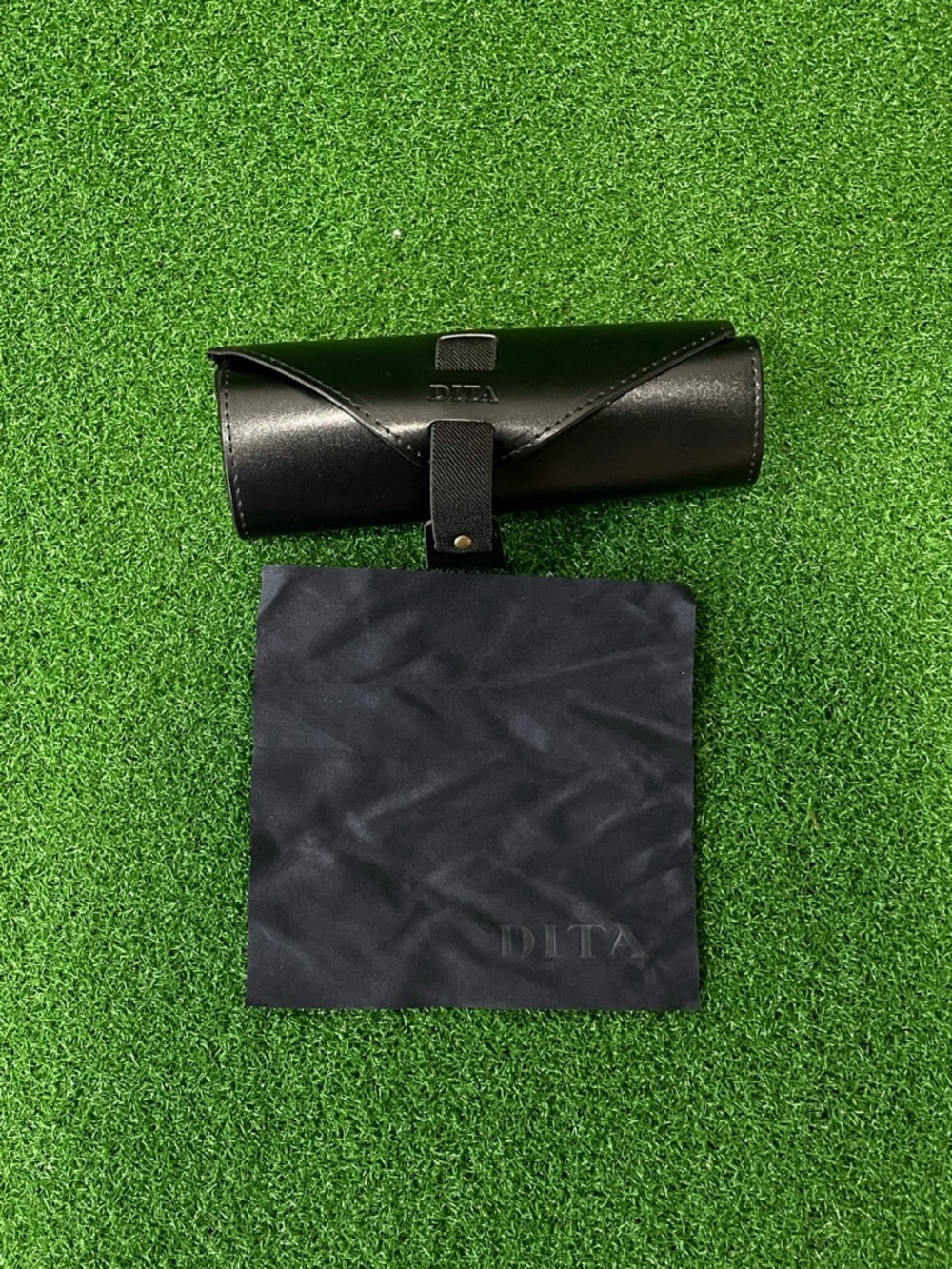 DITA Black Sunglasses "Case”Pouch with Black Cleaning Cloth 7”x3”
(Abr 026)